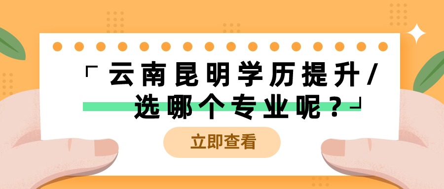 云南昆明学历提升/选哪个专业呢？