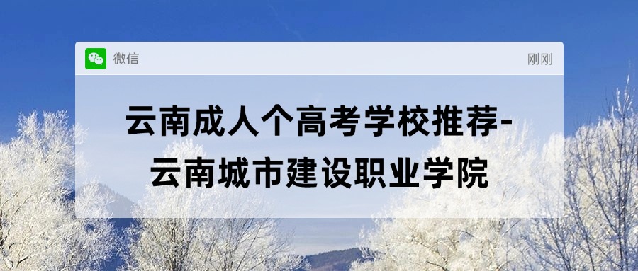 云南成人个高考学校推荐-云南城市建设职业学院