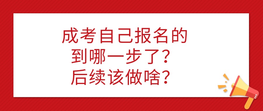 成考自己报名的，到哪一步了？后续该做啥？